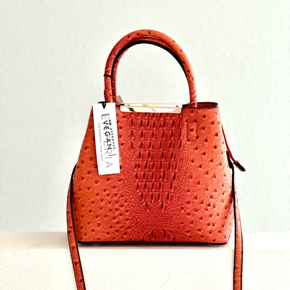 Ostrich Embossed Satchel